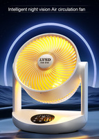 Ventilateur USB portable personnalisé avec lumière nocturne rotative, ventilateur de table pour la maison et le bureau, petit ventilateur