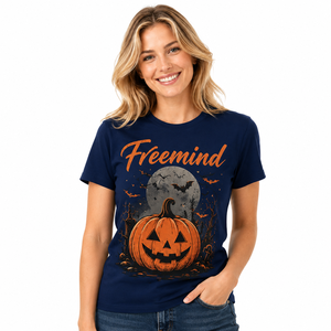 T-shirt unisexe Jack-O'-Lantern Pumpkin Halloween à manches courtes et imprimé graphique classique, doux, pour fête en famille - Product Image 5