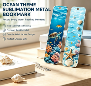 <span class=keywords><strong>Marque</strong></span>-<span class=keywords><strong>page</strong></span> métallique vierge personnalisable pour sublimation, en aluminium, transfert thermique, imprimable DIY, avec pompon, pour artisanat, cadeau, vente en gros - Product Image 2