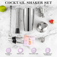 Ensemble de shaker à cocktails 2026, kit de mixologie pour barman, outils de bar de qualité supérieure, articles de bar, shaker à martini, doseur, cuillère à mélanger, pilon
