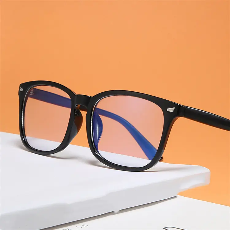 2023 Wholesale Custom Fashion Rivet Square Anti Blue Light Blocking Computer Reading Glass Block Eyeglasses Optical For Myopia
