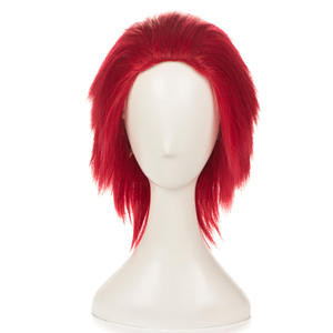 Peluca Corta Roja <span class=keywords><strong>para</strong></span> Hombre, Cabello Sintético, <span class=keywords><strong>Pelucas</strong></span> Masculinas, Accesorio de Anime, <span class=keywords><strong>Pelucas</strong></span> de Cosplay - Product Image 4