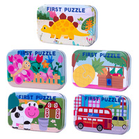 Montessori Kids Matching Paper Puzzle Dinosaur Animal Vehicle Fruit Thema Magische Kubussen Educatief speelgoed voor baby's van 2-4 jaar