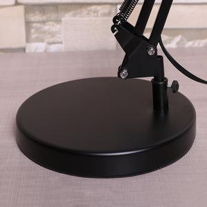 Lampada da scrivania nera regolabile Base universale in metallo piastra inferiore in alluminio supporto in plastica porta porta lampada da tavolo in rame - Product Image 1