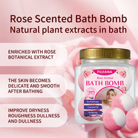 Bombes de bain à la rose aux herbes, marque privée, 6 pièces, 100g, huiles essentielles naturelles, aromathérapie, blanchissantes, hydratantes
