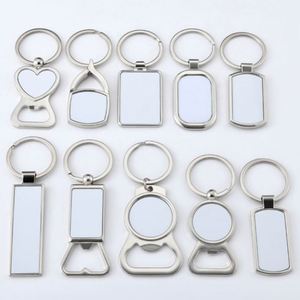 JW898 <b>Customized</b> Laser Engraved Metal Bottle Opener <b>Keychain</b> Double-sided Printing LOGO Blank Heat Transfer Sublimation <b>Keychain</b> - Product Image 6