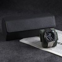 Boîte de montre à logo personnalisé, emballage cadeau rouleau rangement portable voyage luxe organisateur boîte en cuir pu boîtier de montre