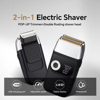 Tondeuse à barbe et cheveux électrique avec chargeur Type-C sans fil, double lame pour usage domestique et en camping-car