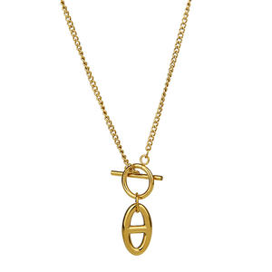 Mode Gold Edelstahl Halskette Kollektion verblasst nie Licht Luxus vielseitige Schlüsselbein Kette Großhandel für Frauen - Product Image 5