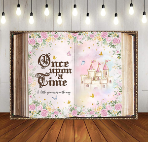 Princesse toile de fond château rose Floral princesse bébé douche décoration pour filles conte de fées livre papillon <span class=keywords><strong>papier</strong></span> <span class=keywords><strong>peint</strong></span> - Product Image 2