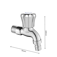 Robinet mural moderne en alliage de zinc à levier unique pour machine à laver, eau froide, avec cartouche en céramique