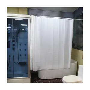 简约现代风格酒店家居浴缸折叠peva批发白色浴帘浴室