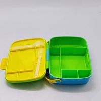 Boîte à lunch pour enfants, mignonne, étanche, de qualité alimentaire, portable, pour étudiants, boîte à bento isolée, sans BPA, 1200 ml, 5 compartiments, en plastique