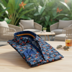 Chemise habillée décontractée pour homme Blue Bird 100% coton de haute qualité Printemps - Product Image 2