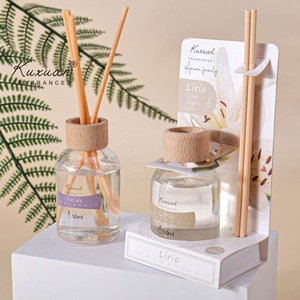 50ml <span class=keywords><strong>2025</strong></span> chai thủy tinh sang trọng khuếch tán sậy trong hộp quà tặng với thanh mây cho văn phòng nhà xe hương thơm khách sạn tùy biến - Product Image 1