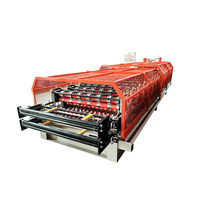 Machine de formage à froid de double couche pour toitures en acier, contrôlée par PLC