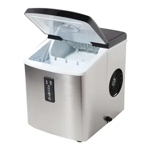 Macchina per il ghiaccio da appoggio portatile con alloggiamento automatico in acciaio inossidabile per la casa - Product Image 1
