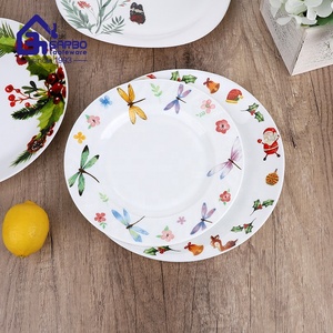 Assiette à dîner ronde en verre opale blanc de 10,5 pouces, en verre trempé de Chine, personnalisable avec impression, vente en gros, assiette en verre opale laiteux - Product Image 3