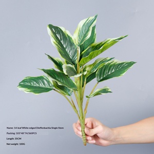Lot d'accessoires pour mur végétal vert, décoration intérieure, feuilles artificielles, ornements verts, fleurs artificielles, plantes artificielles - Product Image 6