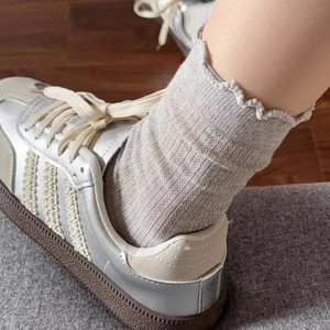 Solid Color Mesh Mid-Calf <b>Socks</b> For Women Breathable Sweat Absorbing Elegant Ballet Style Summer Thin <b>Socks</b> - Product Image 4