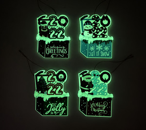 Luz espontánea <span class=keywords><strong>en</strong></span> la noche Cerámica luminosa Adornos colgantes de <span class=keywords><strong>Navidad</strong></span> Resplandor Decoraciones de árboles oscuros - Product Image 6