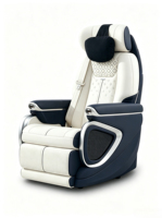 Siège de Capitaine Électrique en Cuir Nappa Blanc Perle pour MPV, avec Massage, Chauffage et Ventilation, pour Modification de Voiture Utilitaire Professionnelle