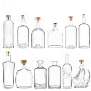 Bottiglie per Liquori in Vetro Vuote di Alta Qualità Personalizzate di Fabbrica da 500ml 700ml 750ml per Tequila, Vodka, Whisky e Gin - Product Image 1