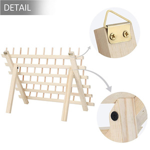 Support à bobines en bois à 6 niveaux, organisateur de fils de couture de bureau, étagère multi-niveaux en bois massif - Product Image 5