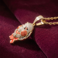 Collier pendentif tête de poupée d'horreur Hip Hop Iced Out en laiton micro-pavé CZ Bling avec chaîne à maillons pour hommes et femmes, vente en gros
