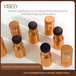 Kit de tampon à sourcils One Step, pommade rehausseur de sourcils longue durée et waterproof avec 10 pochoirs réutilisables et brosse pour un sourcil naturel - Product Image 4