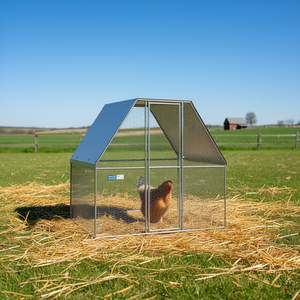 Jaula para Pollos de Acero Galvanizado, 6.6'x6.6'x6.6', Resistente para Exteriores, Estilo Simple, Suministros para Animales Pequeños - Product Image 2