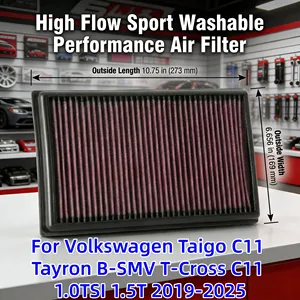 Filtro Aria Sportivo ad Alto Flusso 5Q0129620E per <span class=keywords><strong>Volkswagen</strong></span> Taigo C11 Tayron B-SMV T-Cross C11 1.0TSI 1.5T 2019-2025 - Product Image 1