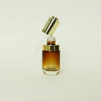 Emballage de cosmétiques en petits lots personnalisé de 30 ml compte-gouttes à pompe à pression électrolytique changement progressif de couleur flacon compte-gouttes en verre