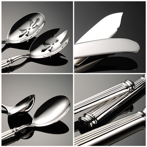 Cuillère à dessert épaissie en acier inoxydable 304 forgé, couteau, fourchette, cuillère de style colonne romaine, spatule à gâteau pour hôtel et cuisine occidentale - Product Image 4
