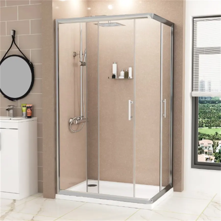 Oumeiga Various Sizes Rectangular Corner Entry Shower Enclosure 6mm Sliding Door For Family