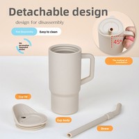 Gobelet d'apprentissage pliable style américain AFB pour bébé, anti-déversement, en silicone, avec paille pour collation, vente en gros