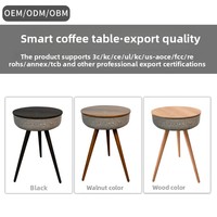 Table de chevet intelligente avec chargeur sans fil, audio personnalisable, table basse musicale, commande vocale Bluetooth - Meubles élégants pour la maison