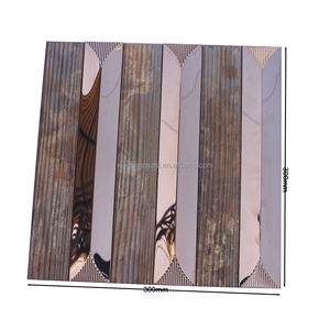 Mosaico in Bronzo Vintage a Strisce <span class=keywords><strong>con</strong></span> Effetto Specchio 3D, Mosaico Metallico per Decorazione Pareti di Fondo, Aree di Ricevimento e Banconi Reception - Product Image 2