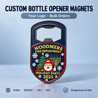 Ouvre-bouteille magnétique 2-en-1 personnalisé Hongchuan Crafts, aimant de réfrigérateur en alliage émaillé avec logo pour souvenirs de ville, vente en gros