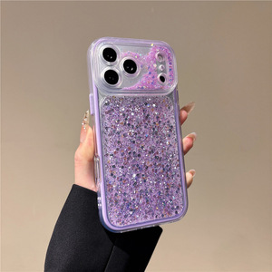 เคสโทรศัพท์เรซิ่นกันกระแทก ประดับกลิตเตอร์วิบวับ รุ่น Simple girls quicksand camera protect สำหรับ iPhone 13 14 15 16 17 18 Pro max - Product Image 2