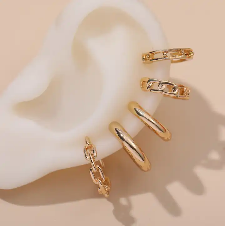 Amazon.com: Andelaisi Boho Layered Ear Cuff Wrap Earring Gold Cartilage  Cuff Earring Vintage Wide Ear Cuff Earrings Minimalist Leaf Fake Helix  Cartilage Earrings Non Piercing Ear Clip Cuff Wrap Earrings 1Set: Clothing,