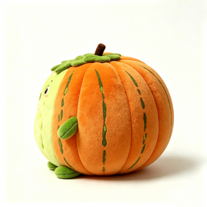 Coussin en peluche citrouille orange personnalisable pour la décoration d'automne, peluche citrouille à thème alimentaire pour enfants pour Halloween - Product Image 3