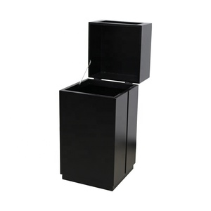 Custom Outdoor Steel Iron Garbage <strong>Trash</strong> Can <strong>Storage</strong> <strong>Outside</strong> Park Metal Rubbish Litter Bin Patio Commercial Recycle Waste Bin - Product Image 4