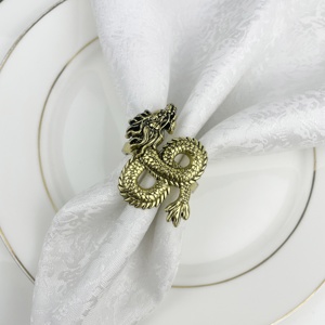 Anneaux <span class=keywords><strong>serviette</strong></span> en métal dragon, déco <span class=keywords><strong>de</strong></span> <span class=keywords><strong>table</strong></span>, rond <span class=keywords><strong>de</strong></span> <span class=keywords><strong>serviette</strong></span> - Product Image 4
