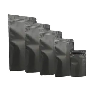 Black White Matte Doypack <strong>Aluminum</strong> Foil Stand up <strong>Pouch</strong> Resealable Ziplock Food Packaging Bags for Food Storage - Product Image 5