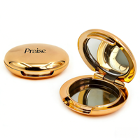Contenant de luxe en gros pour fards à paupières et rouges à joues, emballage cosmétique vide rose doré avec miroir pour poudres libres et compacts