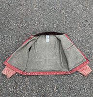 Blouson Bomber Vintage en Toile de Canard Délavée, Doublure Laine et Nylon, Style Streetwear Personnalisé OEM, Fermeture Éclair, Effet Usé