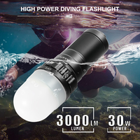 Lampe de plongée étanche Asafee DR100, balise de plongée rechargeable, lampe torche de plongée sécurisée 3000 lumens