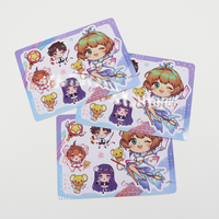 Feuille d'autocollants en vinyle personnalisés, imprimés UV, style Kawaii, pour scrapbooking, journal créatif, agenda et décoration intérieure