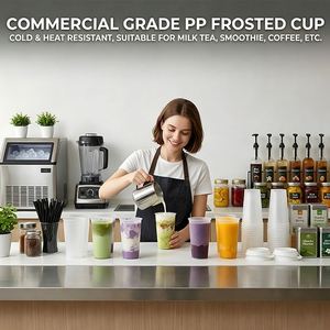 Gobelet jetable en plastique PP 20OZ, épaissi et renforcé, capacité 600ml, impression UV, estampage or, personnalisation du logo, idéal pour café, lait, boissons froides - Product Image 2